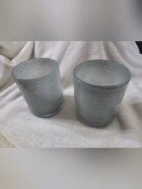 IKEA Gray Glass Candle Holders – Set of 2